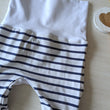 Charger l'image dans la galerie, Pantalon évolutif bébé Marinière marine (unisexe) Les Fantaisies de Malou