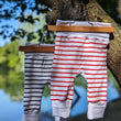 Load image into Gallery viewer, Pantalon évolutif bébé Marinière marine (unisexe) Les Fantaisies de Malou