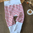 Load image into Gallery viewer, Pantalon évolutif bébé Marinière marine (unisexe) Les Fantaisies de Malou