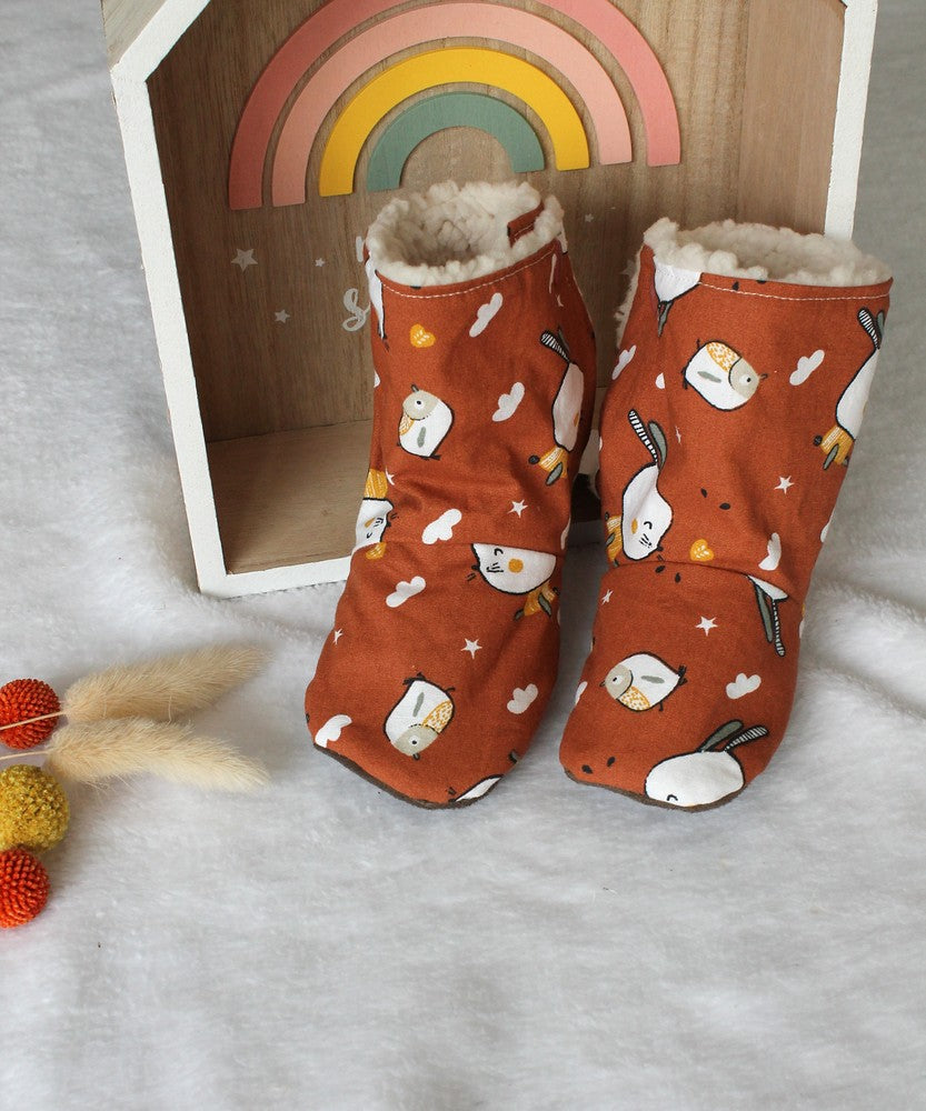 Bottines souples Friends chaussons montants fourr s b b enfant
