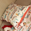 Charger l'image dans la galerie, Housse de coussin enfants bi-matière Train Les Fantaisies de Malou