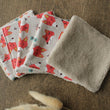 Charger l'image dans la galerie, Lot de 5 lingettes lavables Oeko-tex Tête de renard Les Fantaisies de Malou