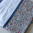 Load image into Gallery viewer, Protège carnet de santé molletonné Fleurs bleues et grises Les Fantaisies de Malou