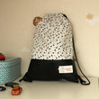 Load image into Gallery viewer, Sac pochon enfant Triangle bi matière Les Fantaisies de Malou