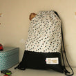 Load image into Gallery viewer, Sac pochon enfant Triangle bi matière Les Fantaisies de Malou