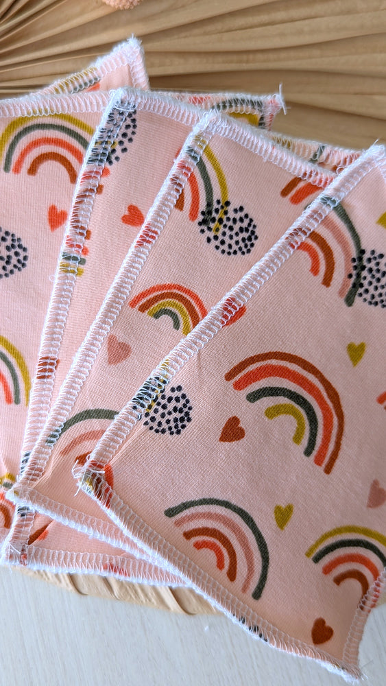 Lot de 5 débarbouillettes lavables Arc-en-ciel Les Fantaisies de Malou