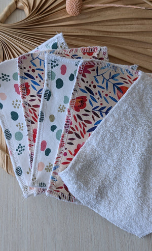 Lot de 5 débarbouillettes lavables Fille Les Fantaisies de Malou