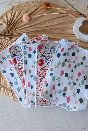 Lot de 5 débarbouillettes lavables Fille Les Fantaisies de Malou