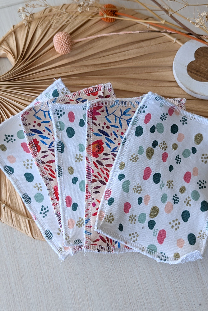 Lot de 5 débarbouillettes lavables Fille Les Fantaisies de Malou