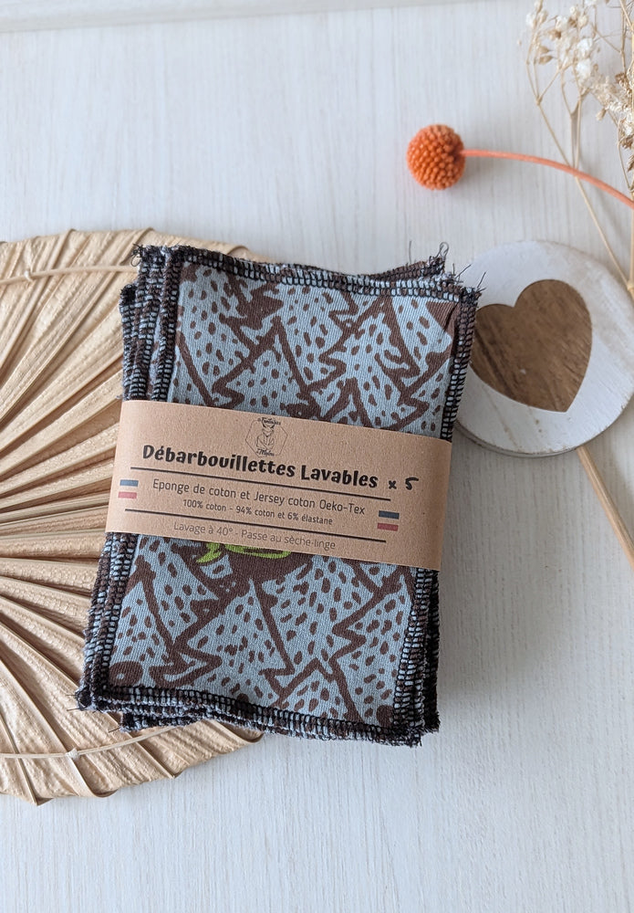 Lot de 5 débarbouillettes lavables Hidden Bear Les Fantaisies de Malou