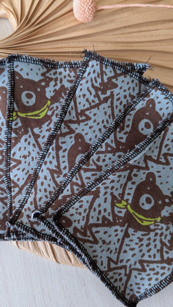 Lot de 5 débarbouillettes lavables Hidden Bear Les Fantaisies de Malou