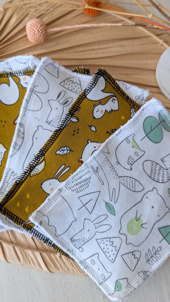 Lot de 5 débarbouillettes lavables Ourson Les Fantaisies de Malou