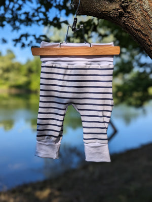Pantalon évolutif bébé Marinière marine (unisexe) Les Fantaisies de Malou