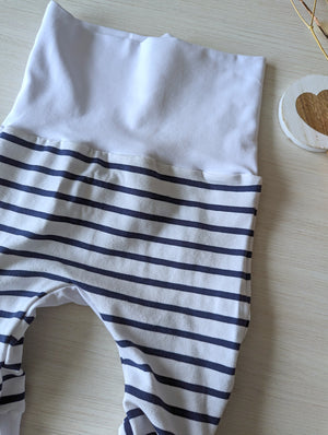 Pantalon évolutif bébé Marinière marine (unisexe) Les Fantaisies de Malou