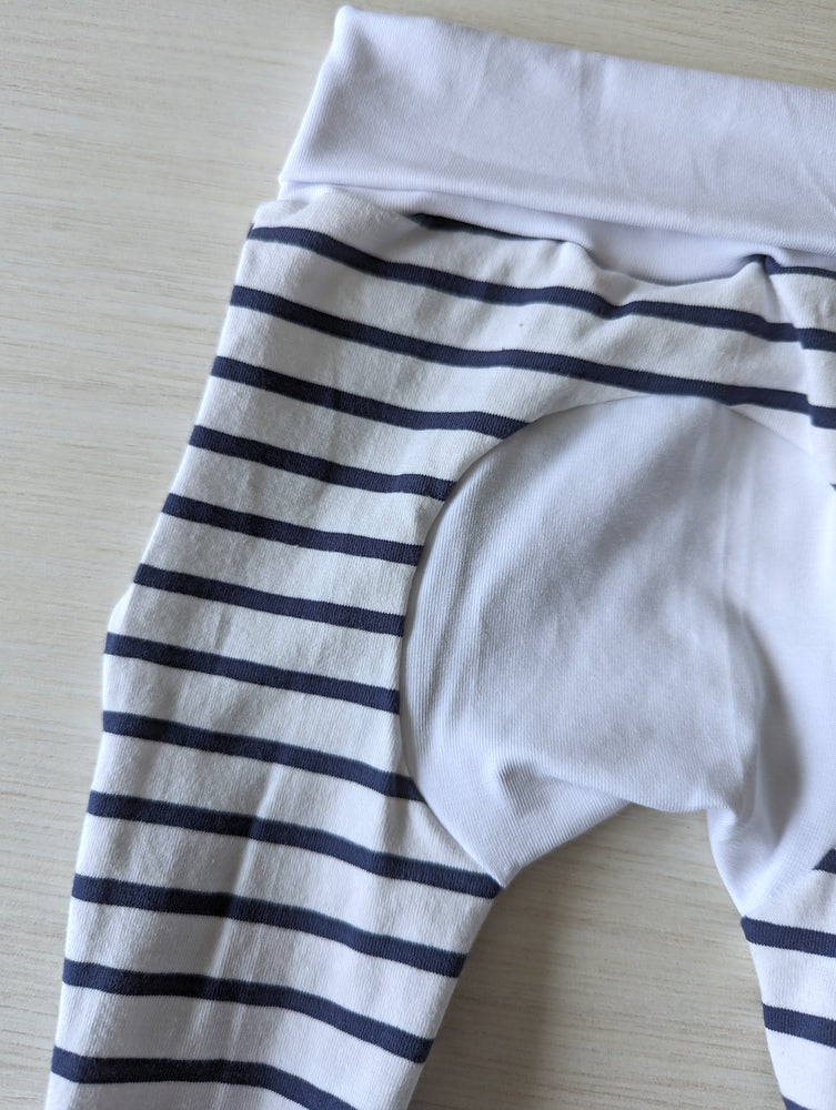 Pantalon évolutif bébé Marinière marine (unisexe) Les Fantaisies de Malou