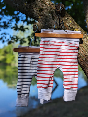 Pantalon évolutif bébé Marinière marine (unisexe) Les Fantaisies de Malou