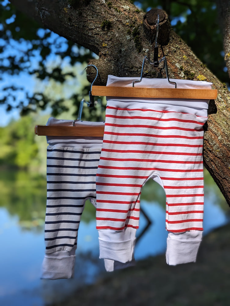 Pantalon évolutif bébé Marinière marine (unisexe) Les Fantaisies de Malou