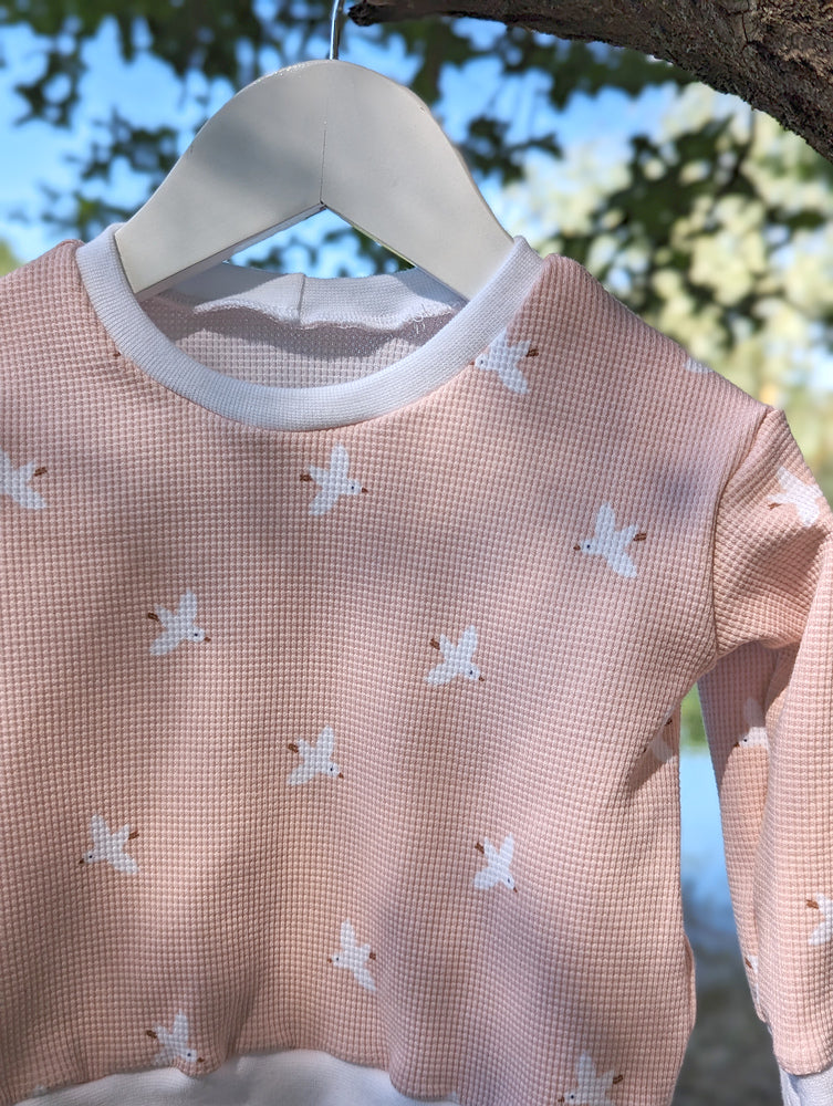 Pull évolutif bébé et enfant gaufré Colombe Les Fantaisies de Malou