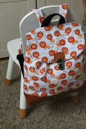sac à dos maternelle enfant mixte garçon ou fille lions fabriqué en Alsace Les fantaisies de Malou créatrice textile bébé