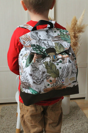 sac à dos enfant maternelle 2 ans à 6 ans adaptés à leur taille animaux de la savane, mixte enfant garçon fille, personnalisable, fabriqué en Alsace, Les Fantaisies de Malou créatrice textile bébé
