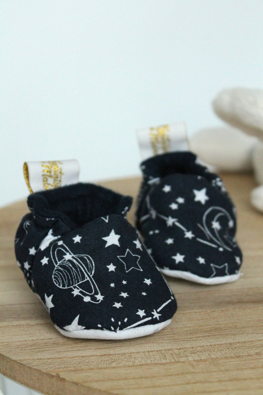 Chaussons souples bébé Back to space Les Fantaisies de Malou