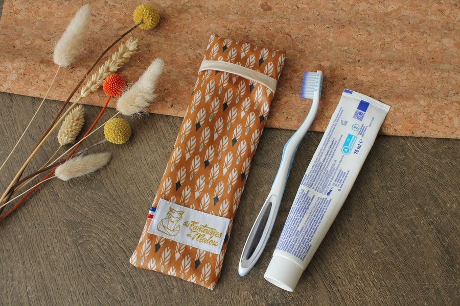 Etui à brosse à dent ou couvert Plume Les Fantaisies de Malou