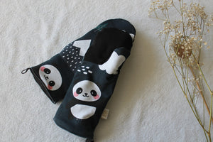 Moufles enfant Panda taille 3 ans - 7 ans Les Fantaisies de Malou