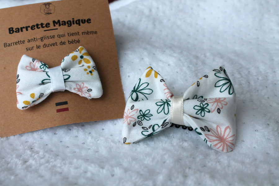 Barrette magique Noeud Douces Fleurs Les Fantaisies de Malou
