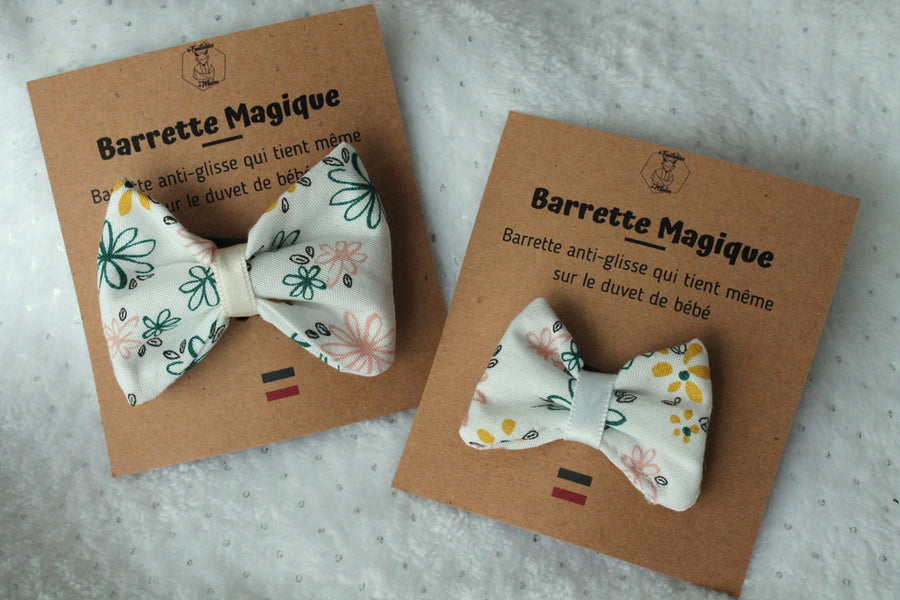 Barrette magique Noeud Douces Fleurs Les Fantaisies de Malou