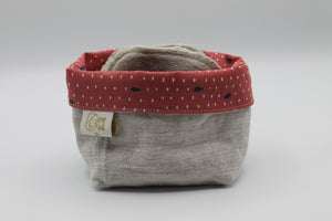 Lingettes lavables double-face OekoTex, panier cuivre Les Fantaisies de Malou