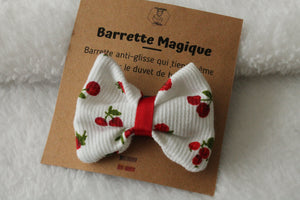 Barrette magique Noeud Cerise Les Fantaisies de Malou