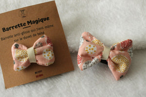 Barrette magique Noeud Rose bonbon Les Fantaisies de Malou