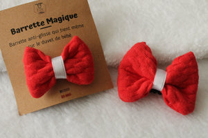 Barrette magique Noeud Rouge Les Fantaisies de Malou