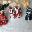 Load image into Gallery viewer, Bottines souples Bottes de Noël (chaussons montants fourrés) Taille 0-6M Les Fantaisies de Malou
