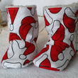 Load image into Gallery viewer, Bottines souples Bottes de Noël (chaussons montants fourrés), bébé, enfant et adulte Les Fantaisies de Malou
