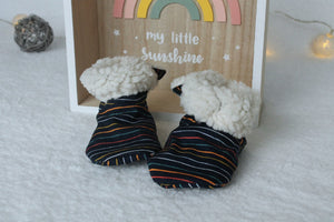 Bottines souples Stripes (chaussons montants fourrés), bébé, enfant et adulte Les Fantaisies de Malou