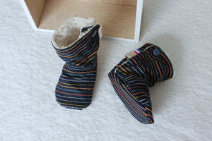 Bottines souples Stripes (chaussons montants fourrés), bébé, enfant et adulte Les Fantaisies de Malou