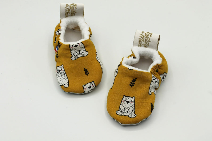 Chaussons souple bébé Ourson Les Fantaisies de Malou