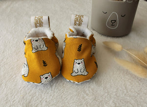 Chaussons souple bébé Ourson Les Fantaisies de Malou