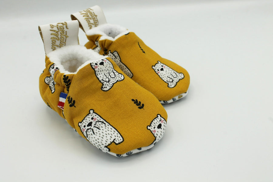 Chaussons souples bébé Panda Roux – Les Fantaisies de Malou