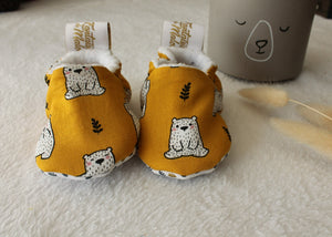 Chaussons souple bébé Ourson Les Fantaisies de Malou