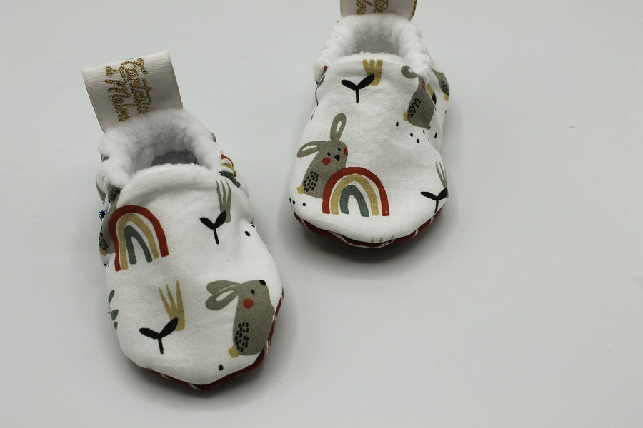 Chaussons souple bébé Lapins Les Fantaisies de Malou