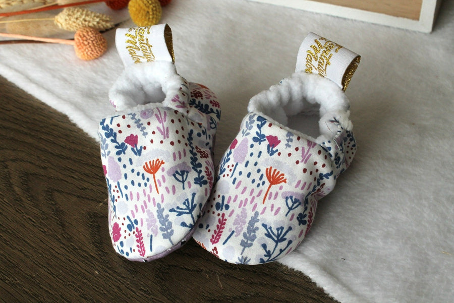 Chaussons souple Violet (bébé, enfant, adulte) Les Fantaisies de Malou