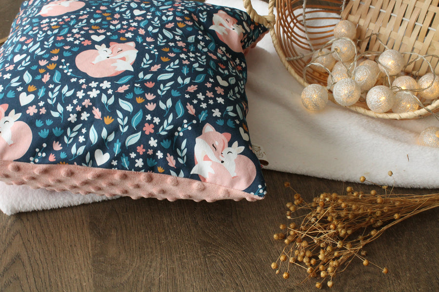 Housse de coussin enfants bi-matière Renarde Les Fantaisies de Malou