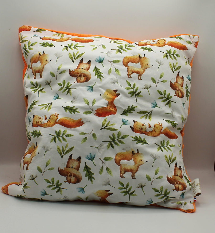 Housse de coussin enfants bi-matière Renard – Les Fantaisies de Malou