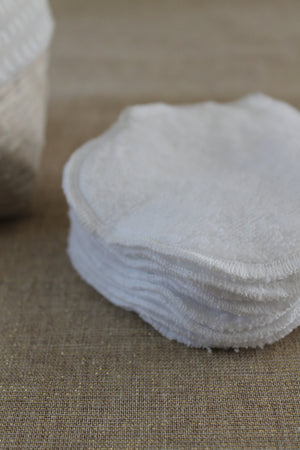 Lingettes lavables double-face OekoTex, panier gris Les Fantaisies de Malou