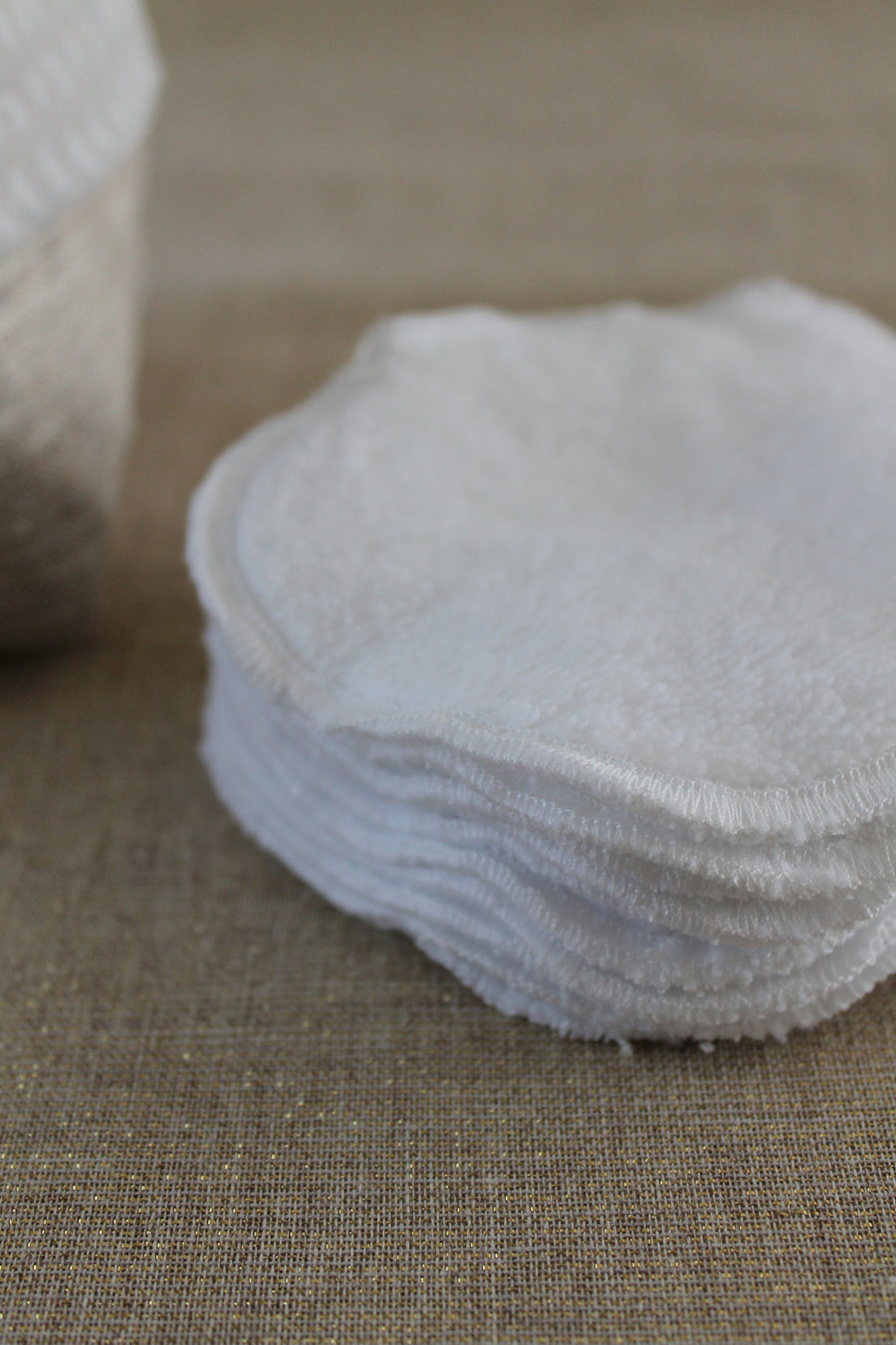 Lingettes lavables double-face OekoTex, panier gris Les Fantaisies de Malou