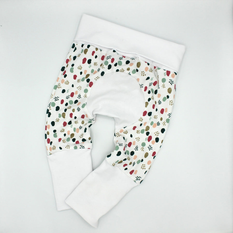 Pantalon évolutif  bébé et enfants Confettis blanc Les Fantaisies de Malou