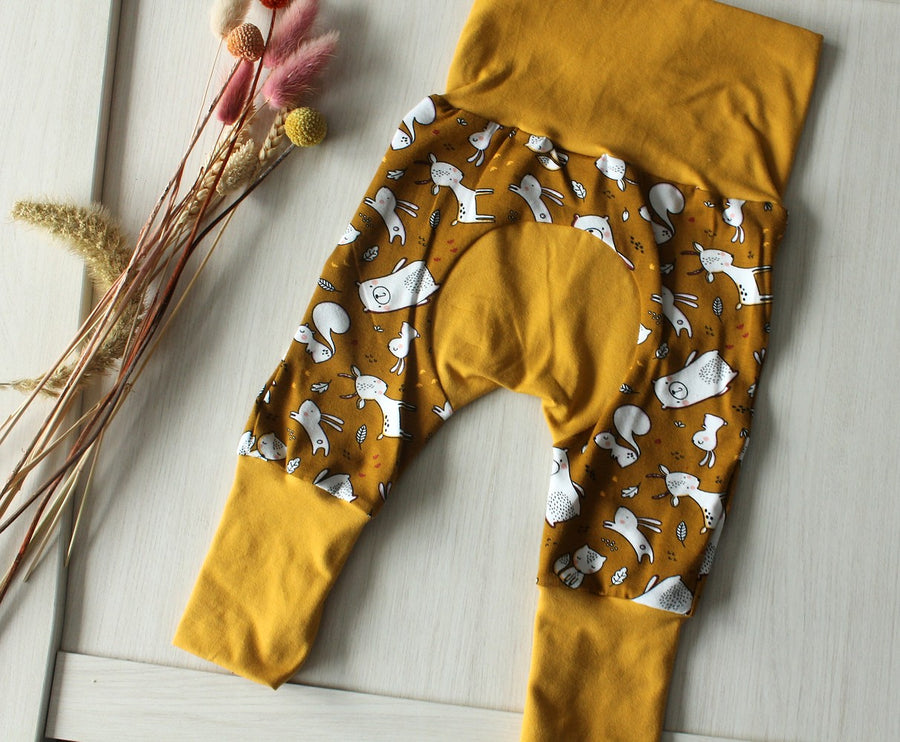 Pantalon évolutif bébé et enfant Moutarde Les Fantaisies de Malou