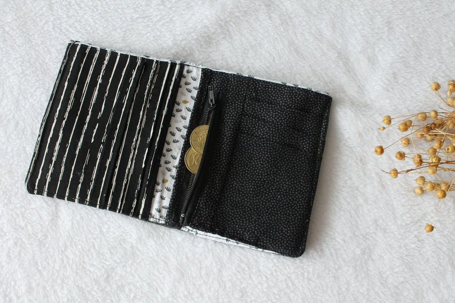 Portefeuille pour homme gris et noir Les Fantaisies de Malou